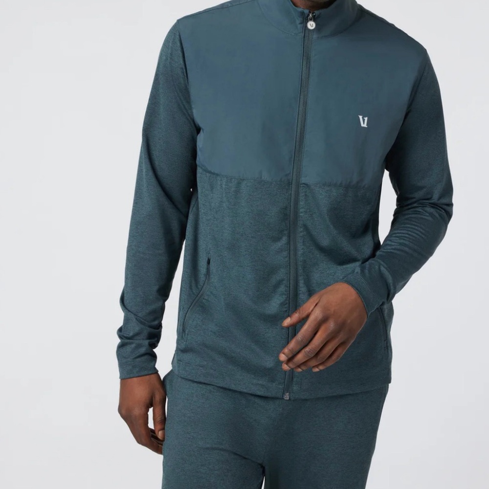 Vuori Men’s Large Sunday Element Track Jacket. Grove Heather NWT ! Athleisure